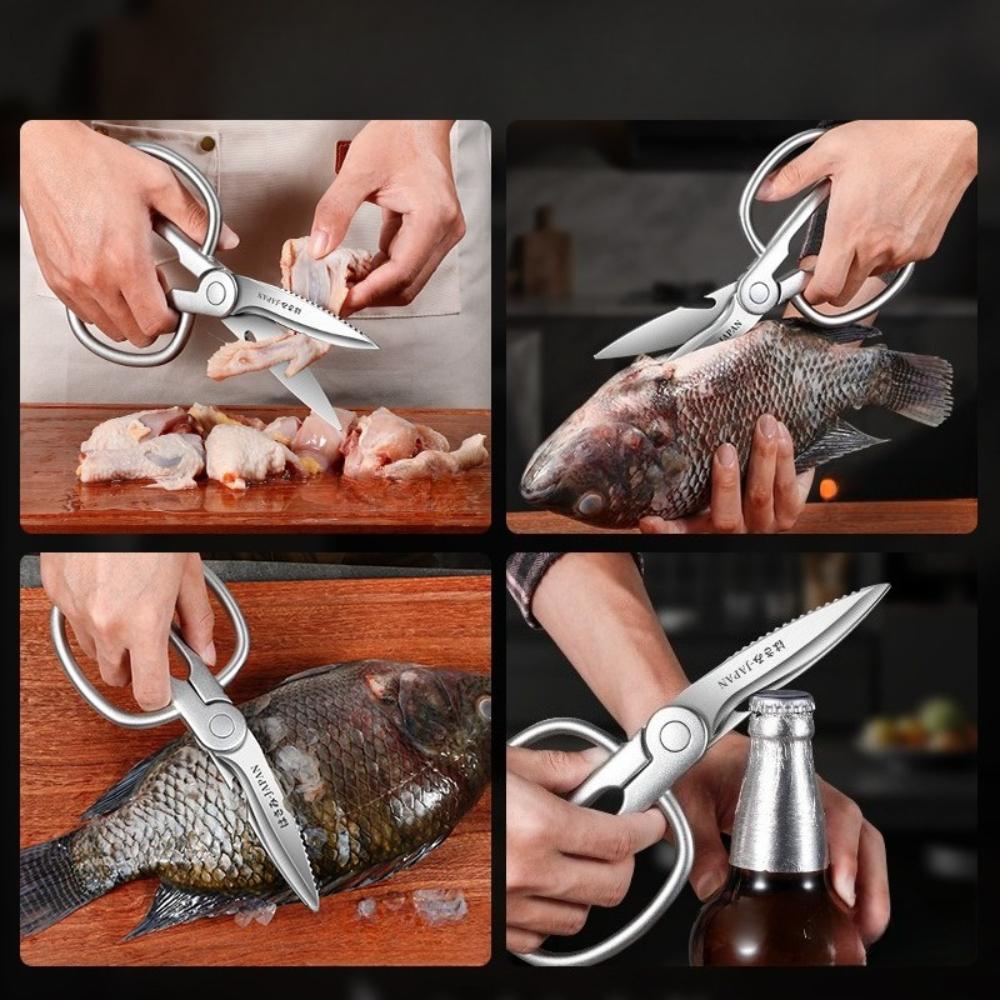 Stainless Steel Chicken Bone Scissors Multifunctional Kitchen Scissors Shear Fish Duck Cut Chef Professional Scissors Tool5