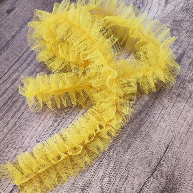 3D Pleated Mesh Lace for DIY Women's Clothing: Doll Dress, Scarf, Hat, Umbrella Decoration – Multiple Colors Available.