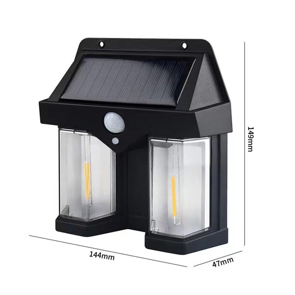 Solar Wall Lights LED Tungsten Filament Bulb Waterproof Human Induction Solar Lamp 3 Modes Outdoor Solar Fence Lights For Yard
