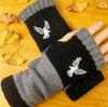 Damen Herbst/Winter Mode Gestrickte Bestickte Handschuhe
