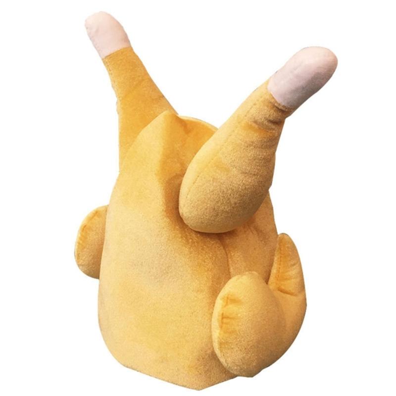 Roasted Turkey Hat for Adult Children Funny Plush Turkey Cap Party Headgear Thanksgiving Party Props Costume Accessories