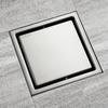 Floor Drain Stainless Steel Rollover Type Brushed Odor Resistant Concealed Waste Grate for Bathroom