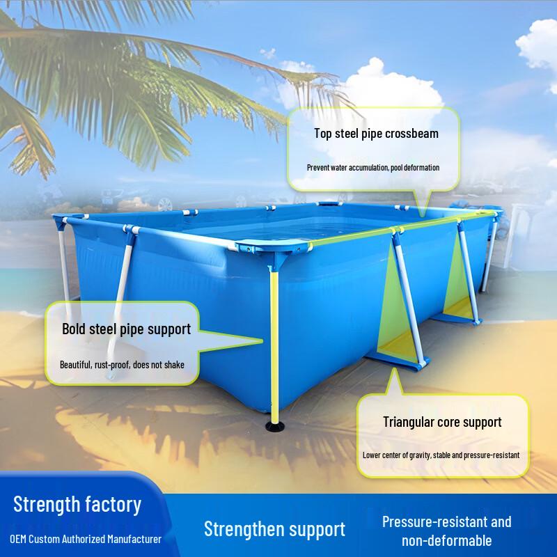 Square Thickened Canvas Folding Frame Swimming Pool