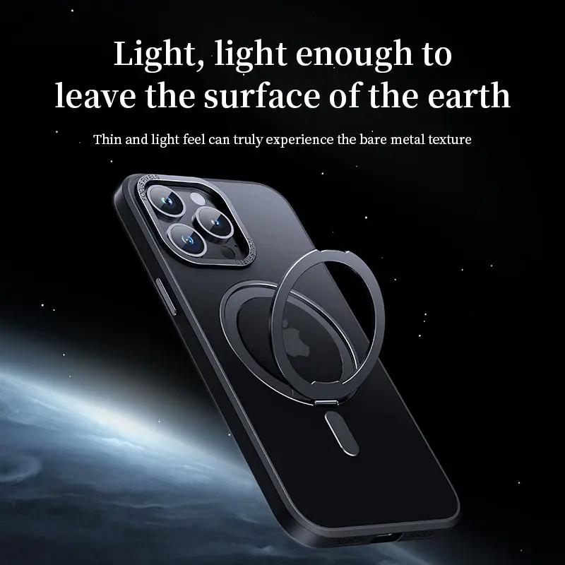 360° Magnetic Stand for iPhone 15 14 13 12 Pro Max Case Support for MagSafe MIL-Grade Drop Protection with Rotatable Magnet Ring