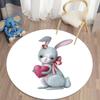 Cartoon Rabbit Girl Animal Flowers Round Carpet Cute Bunny Mouse Circle Rug Home Bedroom Living Room Floor Mat Chair Pad Doormat
