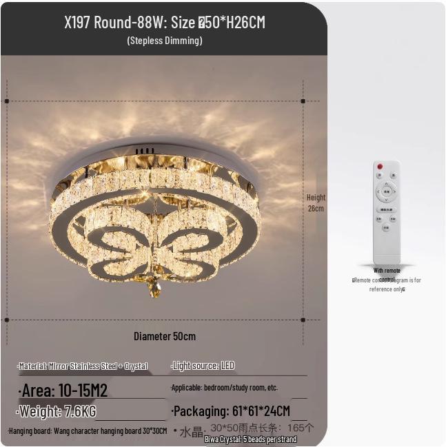 

Modern LED Crystal Ceiling Light for Living Room, Bedroom, Study, and Dining Room