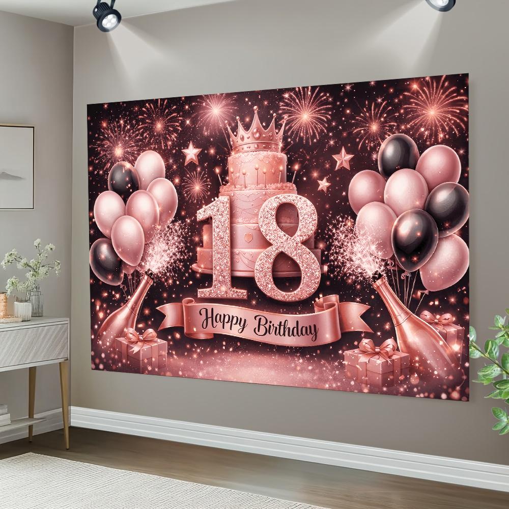 1pc 18th Birthday Ceremony Background Banner Suitable for Birthday Celebrations Festival Gatherings and Anniversaries
