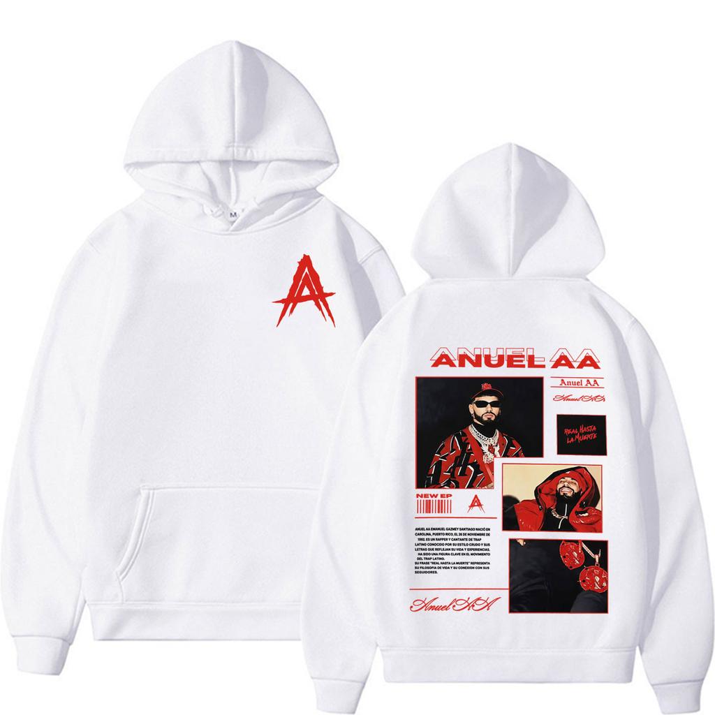 Anuel AA Real Hasta La Muerte Album Hoodies Men's Women Fashion Hip Hop Harajuku Sweatshirts Casual Fleece Long Sleeve Pullovers
