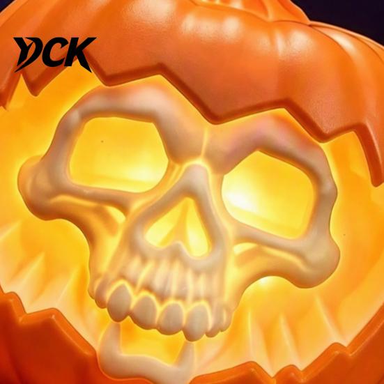 Led Pumpkin Decor Halloween Light, LED Lighted Ghost Skull Lantern, Spooky Party Supplies Tabletop Decorative Lamp for Home Indoor Holiday Window Sill