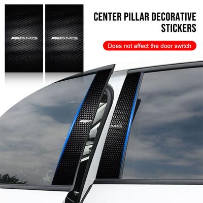 Hzrm1 Car B-Pillar Center Column PET Decals Emblem 3D Stickers Car Caps For Mercedes Benz AMG W205 W218 W177 W176 W169 A B C E S Class