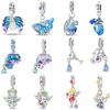 New Copper Fashion Chameleon Blue Whale Guardian Wing Drunk Angel Charms Beads Fit Diy Bracelets Original Jewelry