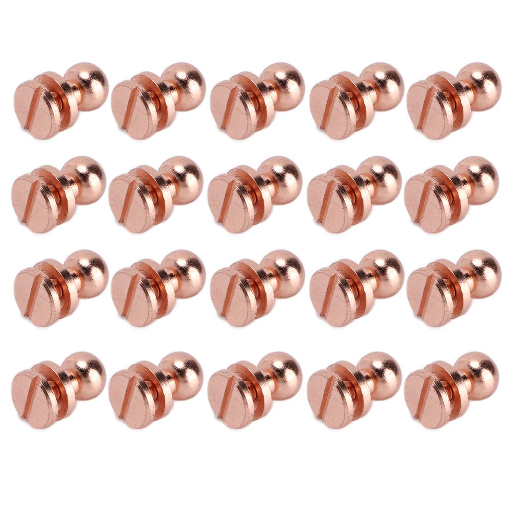 20set Brass Rivets Anti Oxidation Rose Gold Luggage Hardware Accessories for Purse Handbags ShoesLst7x6mm