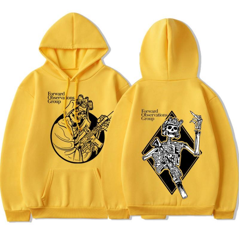 Punk Skeleton Graphic Hoodie Men Streetwear Casual Long Sleeve Pullover Hooded Sweatshirt