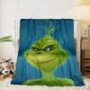 Green Monster Christmas Spirit Blanket Flannel Blanket for Bed, Sofa, Camping, Hiking, Picnic Essentials, Gift for Family Fan Gifts
