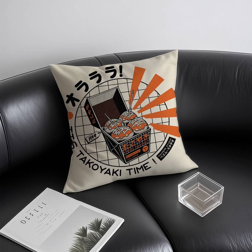 

Такояки Японская еда Наволочка Антипылевой клещ Невидимая молния Диван-кровать 12x12Inch