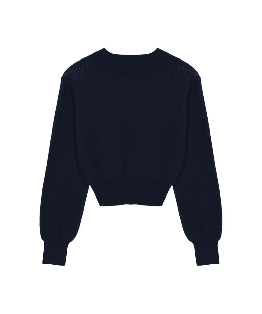 Nigaennikol Nicole Color Block Collar Knit_Navy