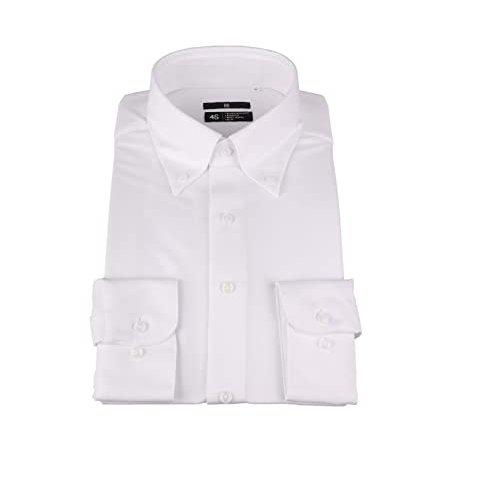 SUIT SELECT 4S BLACK LINE Slim Fit Men's Dress Shirt Non-Iron Stretch Cutaway Collar White Dobby L Size 41-86