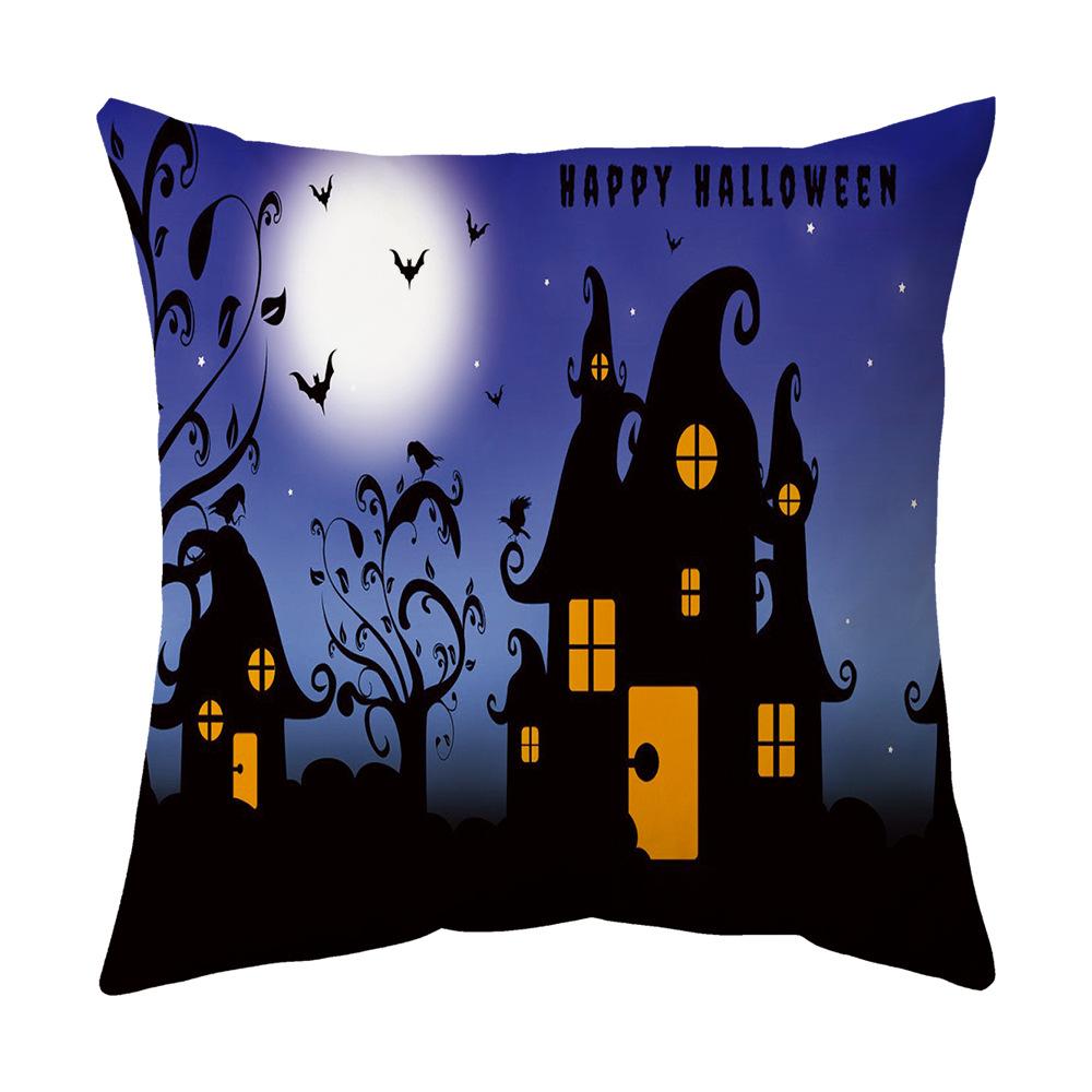 Halloween Cartoon Backrest Sofa Pillow Case Pillow Case Decoration Peach Skin Pillow Cushion Nordic Living Room