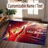 Custom Rug Cristiano Ronaldo Pattern Print Name Text Soft Non‑Slip Floor Carpet for Home Indoor Decoration