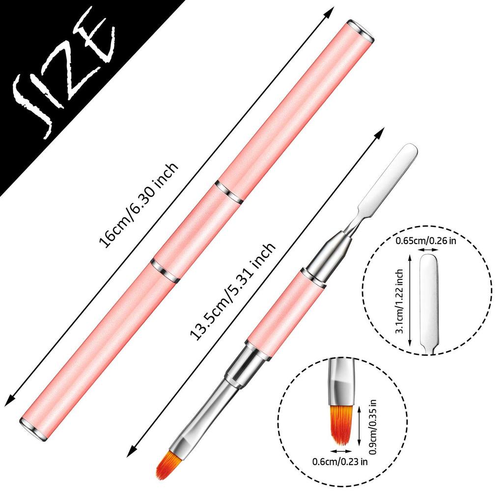2 IN 1 Design Nagelbürste und Spatel, Nagelbürstenwerkzeug für Acrylnagelverlängerung