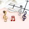 Microphone Music Note Brooch Gold Color Silver Color Enamel Pins Women Men Singer Party Concert Jewelry Backpack Lapel Pin Gifts