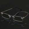 Anti-Blue Rimless Reading Glasses Square Metal Presbyopic Eyewear With Case Eyeglasses Men‘s Glasses For Sight Plus+4