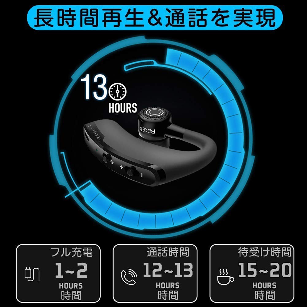 Wireless Bluetooth Single Bluetooth Earphones for and Car Compatible with and Mini and Lightweight Three-T Headset, Earbuds, Dual-Ear Calls, Business,