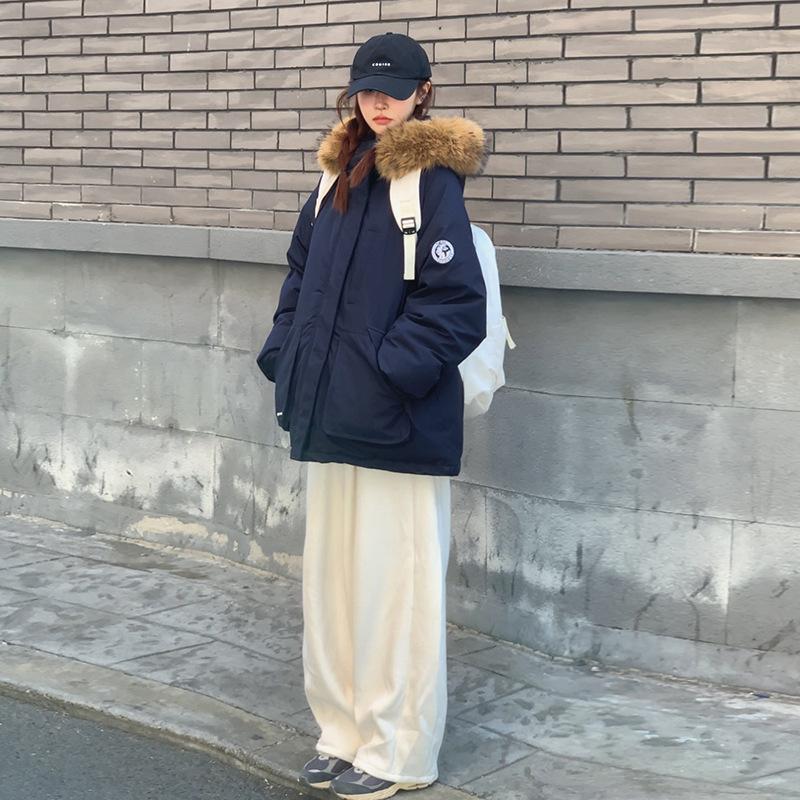 

Парка Пуховик Хлопковая одежда для женской зимы Новая Утолщенная Американская Пожилая Пара Большой Свитер Хлопковая Куртка XL