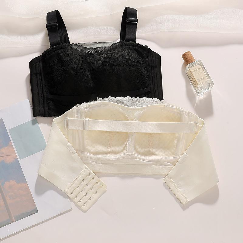 Summer Strapless Bra for Women Invisible Back Wrapped Chest and Tied Chest Plus Size Bra