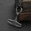 Viking Odin Hammer Pendant Necklace - Men's Retro Norwegian Style Party Accessory