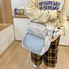 Solid Color Transparent Crossbody Bag Student Handbag Women's Large Capacity Shoulder Tote Bag with Pen Bag