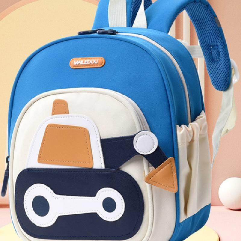 Adorable Outdoor Nylon Toddler Backpack Light Blue Casual Cartoon Design