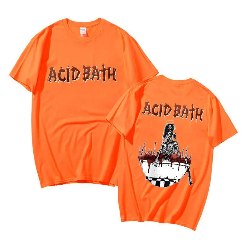 Rock Band The Acid Bath Demos Album Double Sided Print T-shirts Men Vintage Gothic T Shirt Summer Male Casual Oversized Tshirt