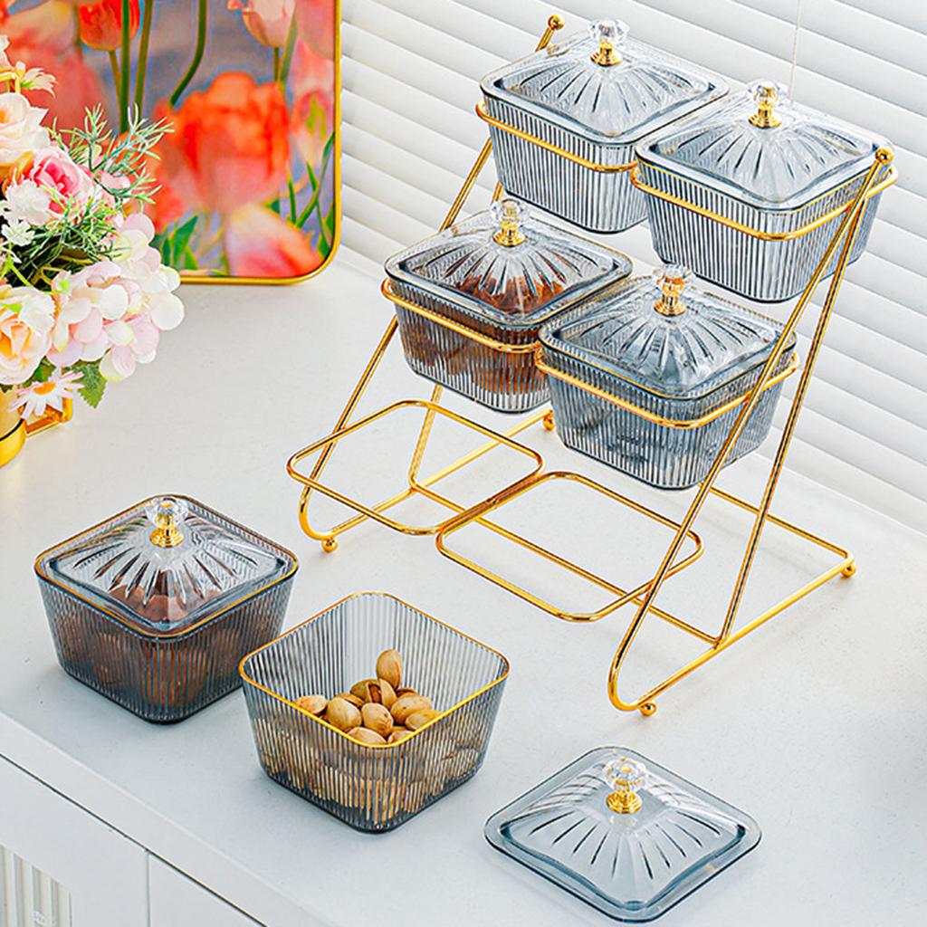 3 Tier Dried Fruits Tray Multifunctional Decoration Serving Container Nuts Tray Nordic Stylish for Candy Cupcake Snack Nuts Home