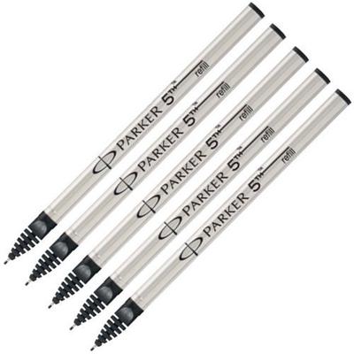 Parker [5-Pack] Black Refills (F Nib) for 5th Technology Pens (Ingenuity) [S1162712]