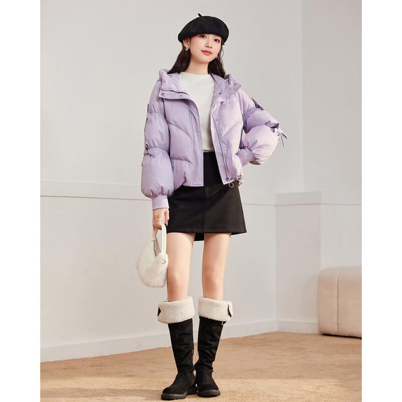 IEF 2025 Winter Sweet Bow Design White Duck Down Jacket