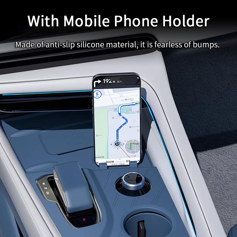 For Zeekr 001 2021-2025 Central Control Panel Protection Pad Wireless Charging Silicone Non-slip Pad Car Modify Accessories
