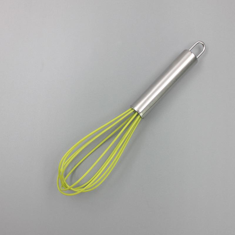 Stainless Steel Silicone Whisk - Handheld Cake Cream Beater Mixer Tool