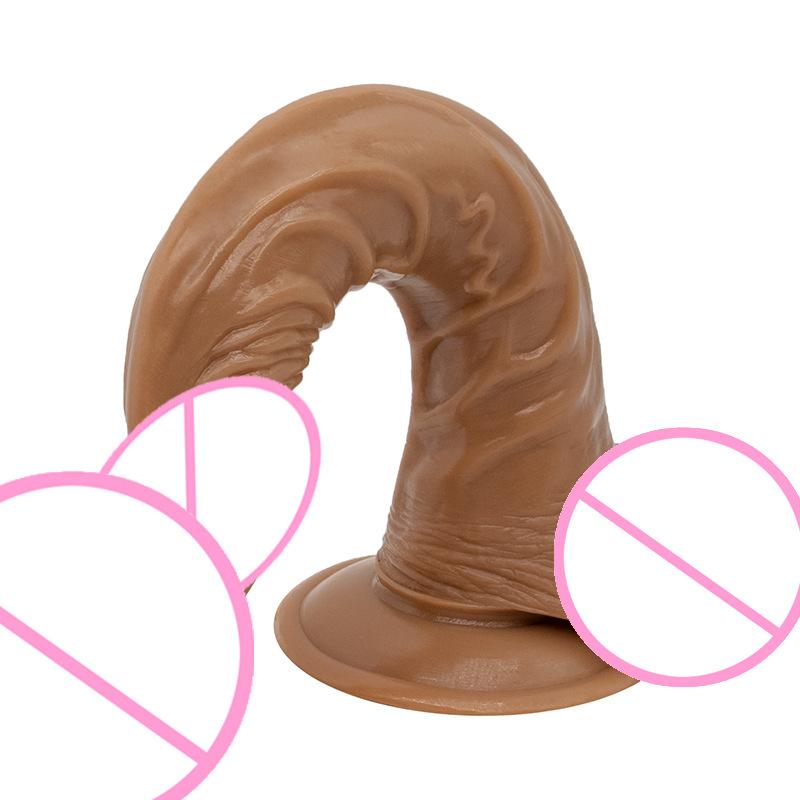 Upward Curved Dildo Sucker Female Simulation Dildo G-Spot Masturbation Fake Penis Male Anal Plugs
