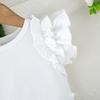 6M-3Y Baby Girl Summer Suit Baby Girl Short-sleeved Top + Mesh Flowers Layered Cake Skirt Girls Bustier Skirt