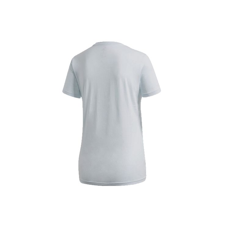 Adidas Logo Print Round Neck Short Sleeve T-Shirt Women Tops Light-Blue FQ3241