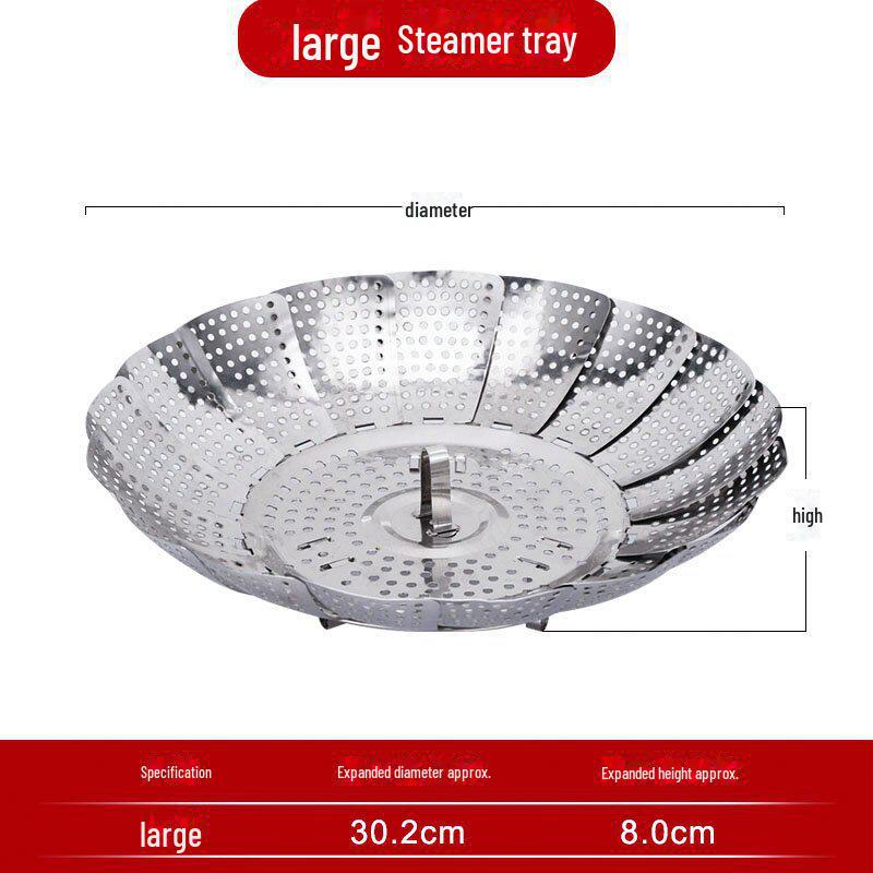 

Телескопическая пароварка из нержавеющей стали: Многоцелевой поддон для пароварки и подставка для яиц Large size, 200 per box