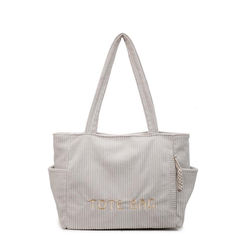 

One-Shoulder Nylon Tote Bag - Large Capacity for College Students and Commuters грязно-белый