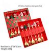 (2/6pc) Christmas Spoon and Fork Set Stainless Steel Creative Tableware Coffee Tea Dessert Spoon and Fork Exquisite Gift Set