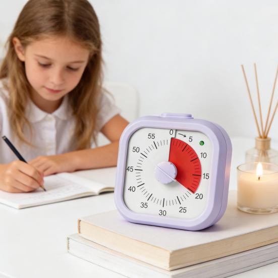 Visual Timer for Kids 60 Minute Rainbow Countdown with Silent Pause Function