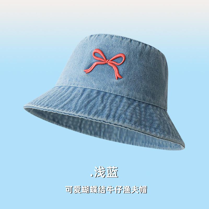 New Big Eaves Sweet Bow Quick-drying Mountaineering Hat Women's Outdoor Travel Bucket Hat Sunscreen Basin Hat