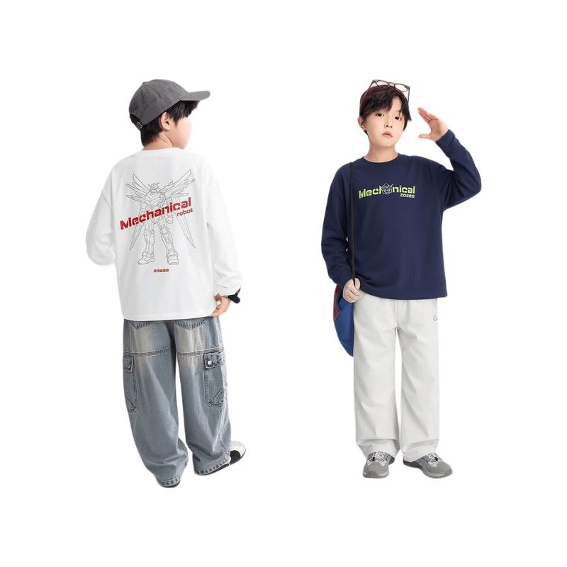 Boy's Long Sleeve Reflective Mech Print T-shirt