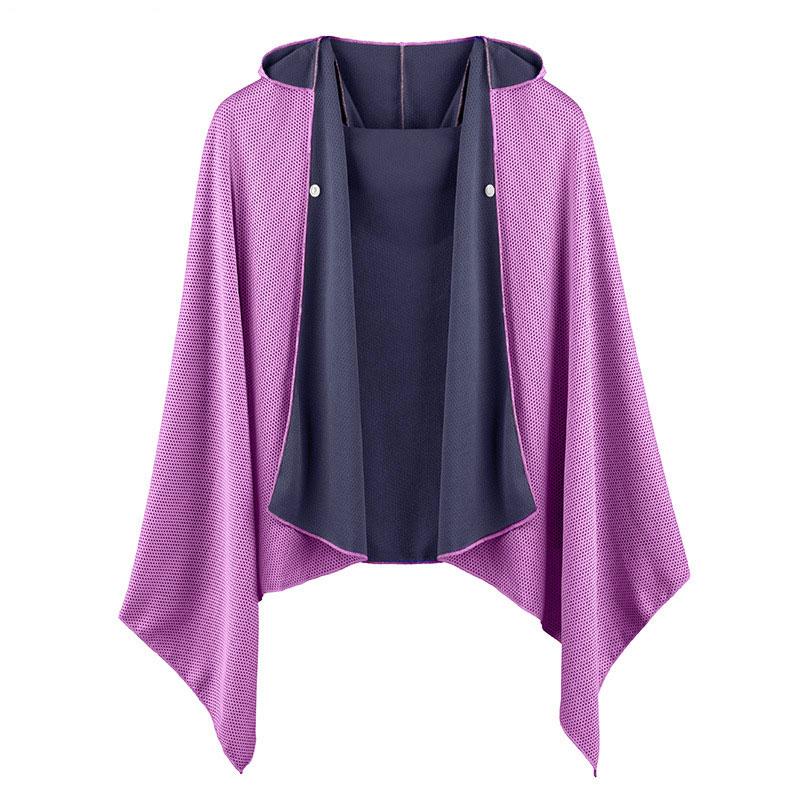 61*111cm Ice Cool Towel Beach Poncho Cover Up Quick Dry Super Absorbent Oversized Hoody Towel Wrap For Swimming Beach Pool Party