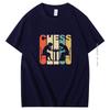 Vintage Style Cotton Tshirt Chess Silhouette T Shirt Men Fashion Printed Tshirt Pure Mens Short Sleeve Tshirt Mens Clothes