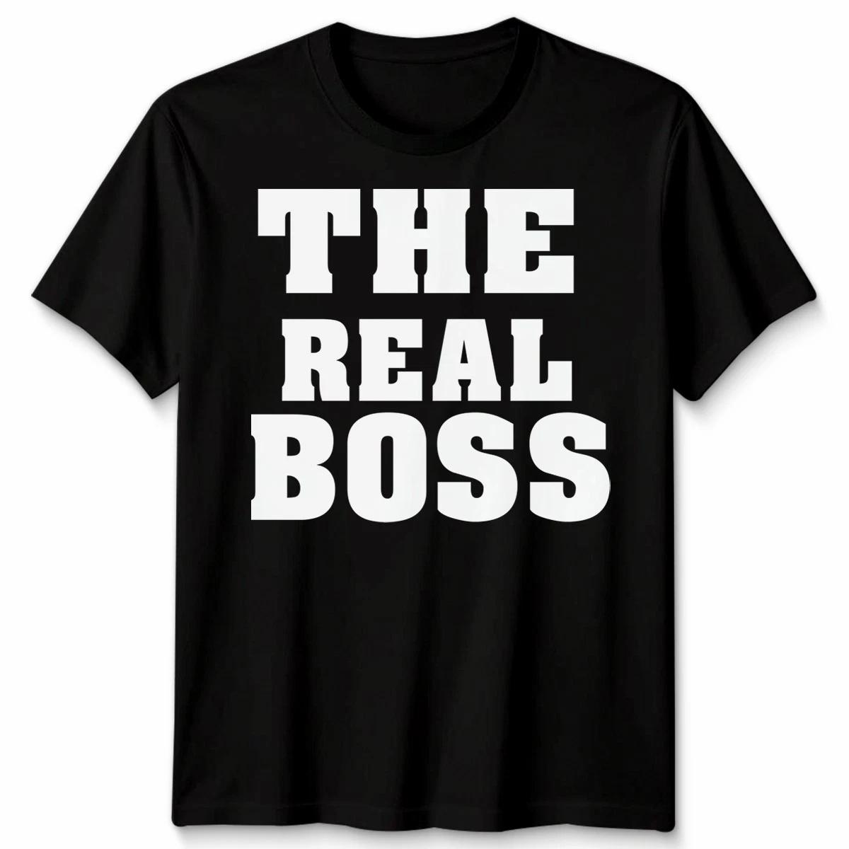 The Real Boss Slogan Family Mens T-Shirt WoMens Tee Graphic Top 4XL